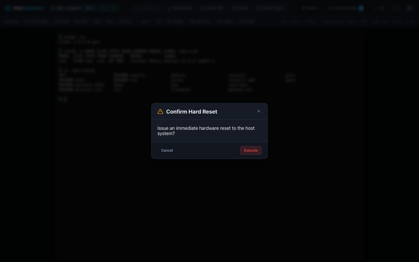 Chassis power control confirmation prompt